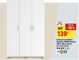 Leroy Merlin Blanco - armario escobero interior 120 x 24 cm oferta