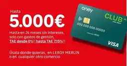 Leroy Merlin Solo - hasta en 24 meses sin intereses oferta