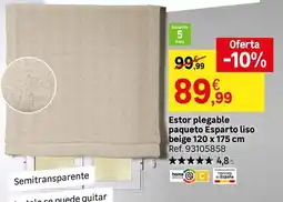 Leroy Merlin Home - estor plegable paqueto esparto liso beige oferta