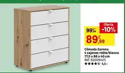 Leroy Merlin Cómoda garona 4 cajones roble/blanco oferta