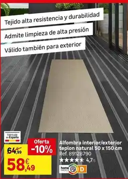 Leroy Merlin Home - alfombra interior/exterior tepon natural 50 x 150 cm oferta