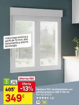 Leroy Merlin Pvc - ventana pvc oscillobatiente con persiana blanca oferta