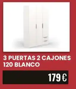 Atrapamuebles 3 puertas 2 cajones 120 blanco oferta