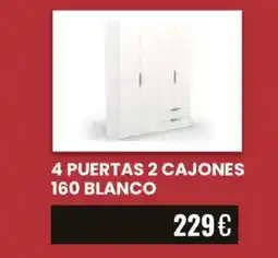 Atrapamuebles 4 puertas 2 cajones 160 blanco oferta