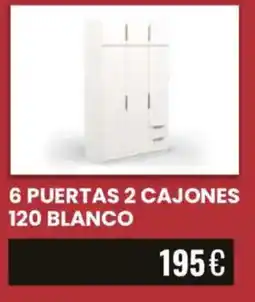 Atrapamuebles 6 puertas 2 cajones 120 blanco oferta
