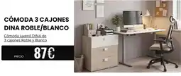Atrapamuebles Cómoda 3 cajones dina roble blanco oferta