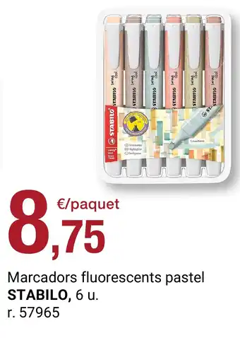 Stabilo marcadores fluorescents pastel