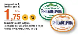 BonpreuEsclat philadelphia formatge per untar de salmó o fines herbes oferta