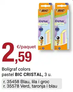 BonpreuEsclat Bic cristal pastel oferta