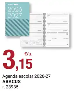 BonpreuEsclat Abacus agenda escolar 2026-27 oferta