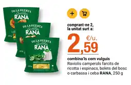 BonpreuEsclat Rana raviolis camperols farcits de ricotta i espinacs oferta