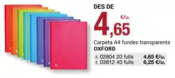 BonpreuEsclat Oxford carpeta a4 fundes transparents oferta