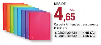 Oxford carpeta a4 fundes transparents