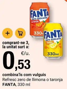 BonpreuEsclat Fanta refresc zero de llimona o taronja oferta