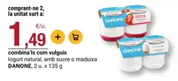BonpreuEsclat Danone logurt natural amb sucre o maduixa oferta