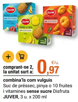 BonpreuEsclat Juver suc de préssec, pinya o 10 frutes i vitamines sense sucre oferta
