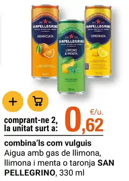 BonpreuEsclat San Pellegrino agua con gas de limona, limona i menta o taronja oferta