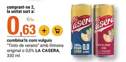 BonpreuEsclat La Casera Tinto de verano Limón oferta
