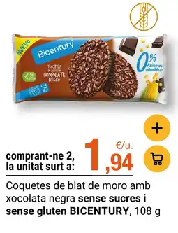 BonpreuEsclat Bicentury coquetes de blat de moro amb xocolata negra oferta