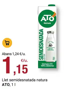 BonpreuEsclat Llet semidesnatada natura ATO oferta