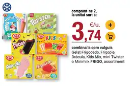 BonpreuEsclat Frigopie Drácula Kids Mix mini Twister Minimilk FRIGO oferta