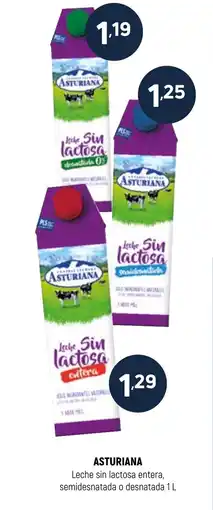 Coviran ASTURIANA Leche sin lactosa entera, semidesnatada o desnatada oferta