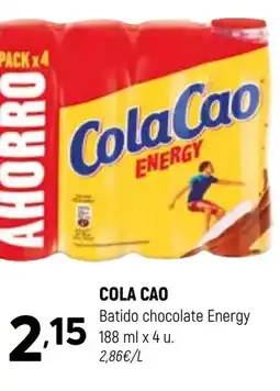Coviran COLA CAO Batido chocolate Energy oferta