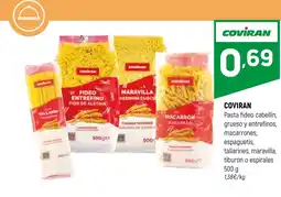 Coviran COVIRAN Pasta fideo cabellín, grueso y entrefinos, macarrones, espaguetis, tallarines, maravilla, oferta