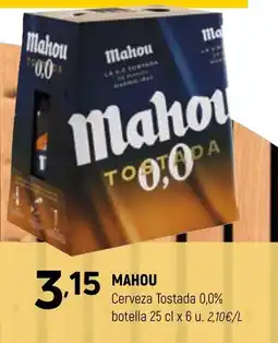 Coviran MAHOU Cerveza Tostada 0,0% botella oferta