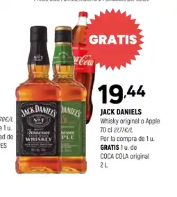 Coviran JACK DANIELS Whisky original o Apple oferta