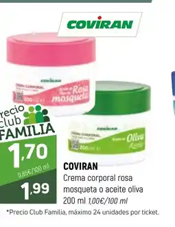 Coviran COVIRAN Crema corporal rosa mosqueta o aceite oliva oferta