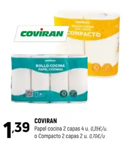 Coviran COVIRAN Papel cocina 2 capas o Compacto 2 capas oferta