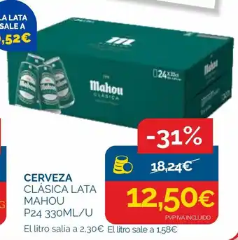 Mahou cerveza clásica lata