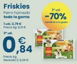 Clarel Friskies perro húmedo toda la gama oferta
