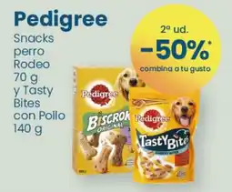Clarel Pedigree snacks perro rodeo y tasty bites con pollo oferta