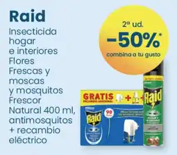 Clarel Raid Insecticida hogar e interiores Flores Frescas y moscas y mosquitos Frescor Natural antimosquitos + recambio electrico oferta
