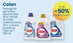 Clarel Colon Detergente gel activo, Sensaciones 45 Iv, Vanish 3x Poder Quitamanchas 40 Iv y limpia lavadoras Todo en 1 oferta