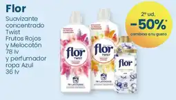 Clarel Flor suavizante concentrado Twist Frutos Rojos y Melocotón y perfumador ropa Azul oferta