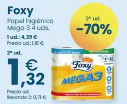 Clarel Foxy papel higiénico mega 3 oferta