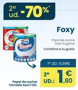 Clarel Foxy papel de cocina Tornado Azul oferta