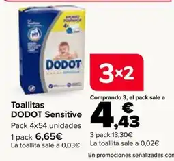 Carrefour Dodot toallitas sensitive oferta