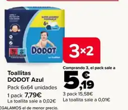 Carrefour Dodot toallitas azul oferta