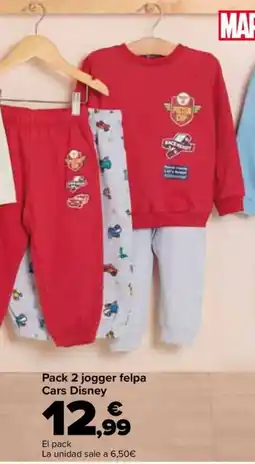 Carrefour Pack 2 jogger felpa Cars Disney oferta