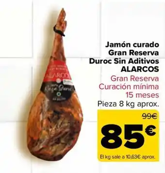 Alarcos jamón curado gran reserva duroc sin aditivos