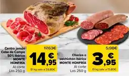 Carrefour Monte honfría centro jamón cebo de campo 50% ibérico oferta