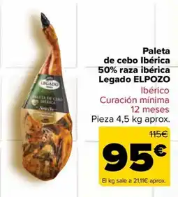 Carrefour Legado ELPOZO Paleta de cebo Ibérica oferta
