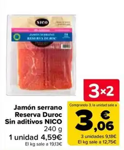 Carrefour Nico jamón serrano reserva duroc oferta