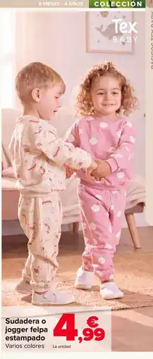 Carrefour Tex Baby sudadera o jogger felpa estampado oferta