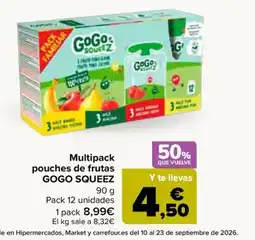 Carrefour Gogo squeeze pouches de frutas oferta
