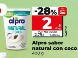 Dia Supermercados Alpro sabor natural con coco oferta